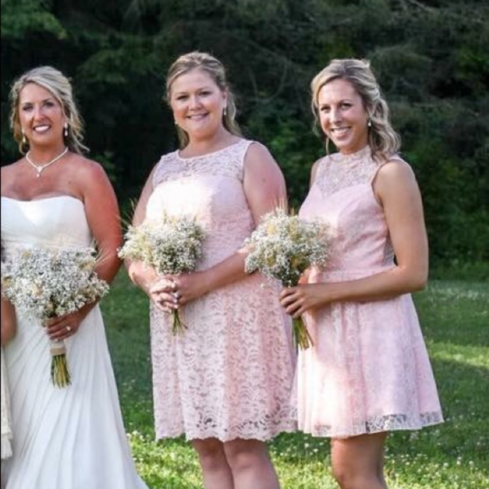 Pink lace bridesmaid or other semi-formal dress
